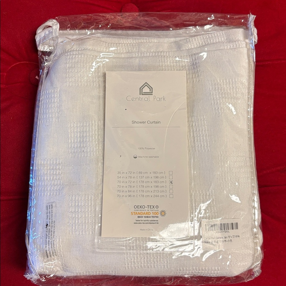 Central Park shower Curtain White Sz 70 in X 72 in NWT